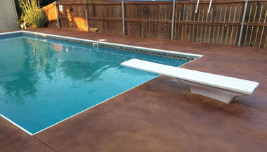 stained concrete pool deck