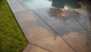 stamped concrete pool deck